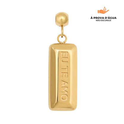 Pingente Eu Te Amo Banhado em Ouro 18k