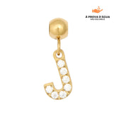 Pingente Inicial J Banhado em Ouro 18k
