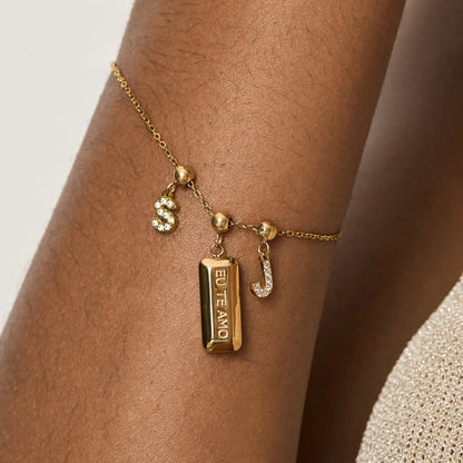 Pingente Inicial J Banhado em Ouro 18k