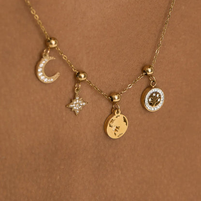 Pingente Luz da Lua Banhado em Ouro 18k
