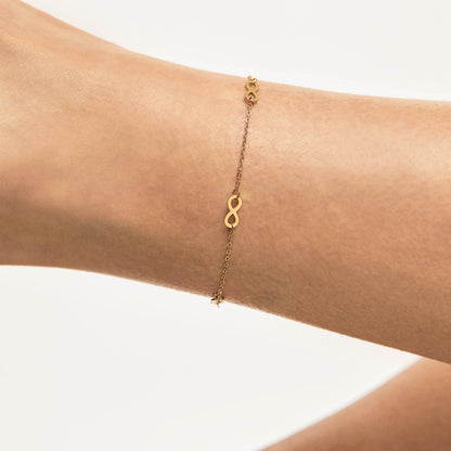 Tornozeleira Infinito Banhada em Ouro 18k