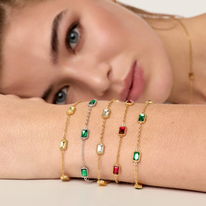Pulseira Cristal Banhada em Ouro 18k