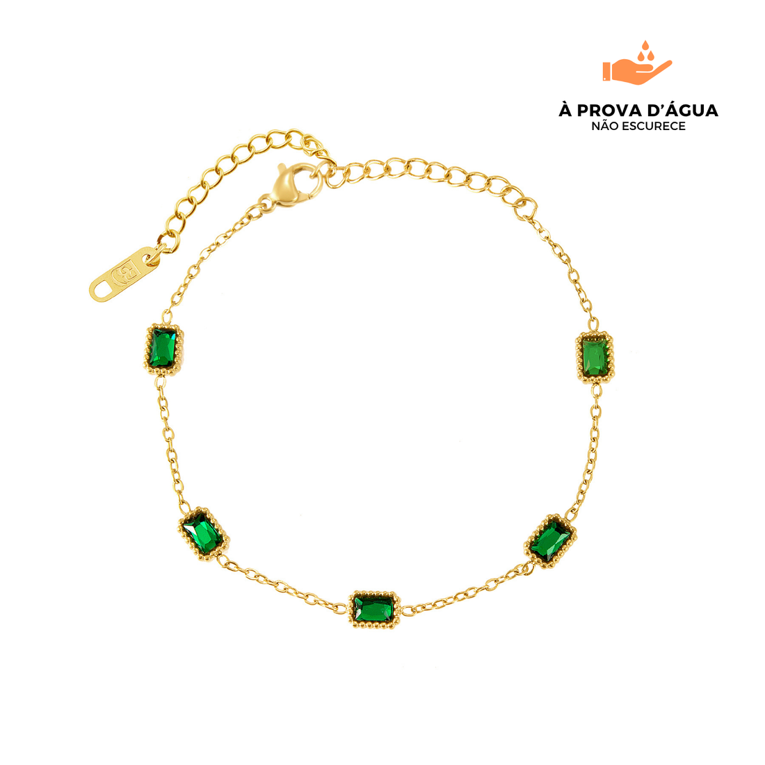 Pulseira Esmera Banhado em Ouro 18k