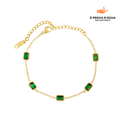 Pulseira Esmera Banhado em Ouro 18k