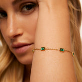 Pulseira Esmera Banhado em Ouro 18k