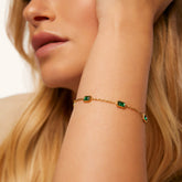 Pulseira Esmera Banhado em Ouro 18k