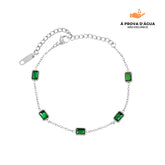 Pulseira Esmera Banhada em Prata