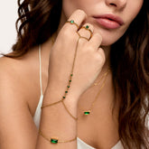 Pulseira Esmera Retangular Banhada em Ouro 18k