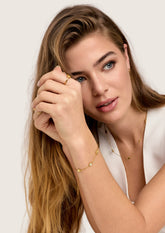 Pulseira Pontos Dourados Banhada em Ouro 18k
