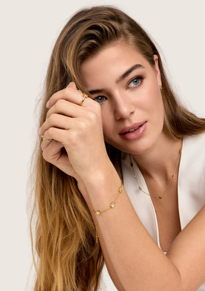 Pulseira Pontos Dourados Banhada em Ouro 18k