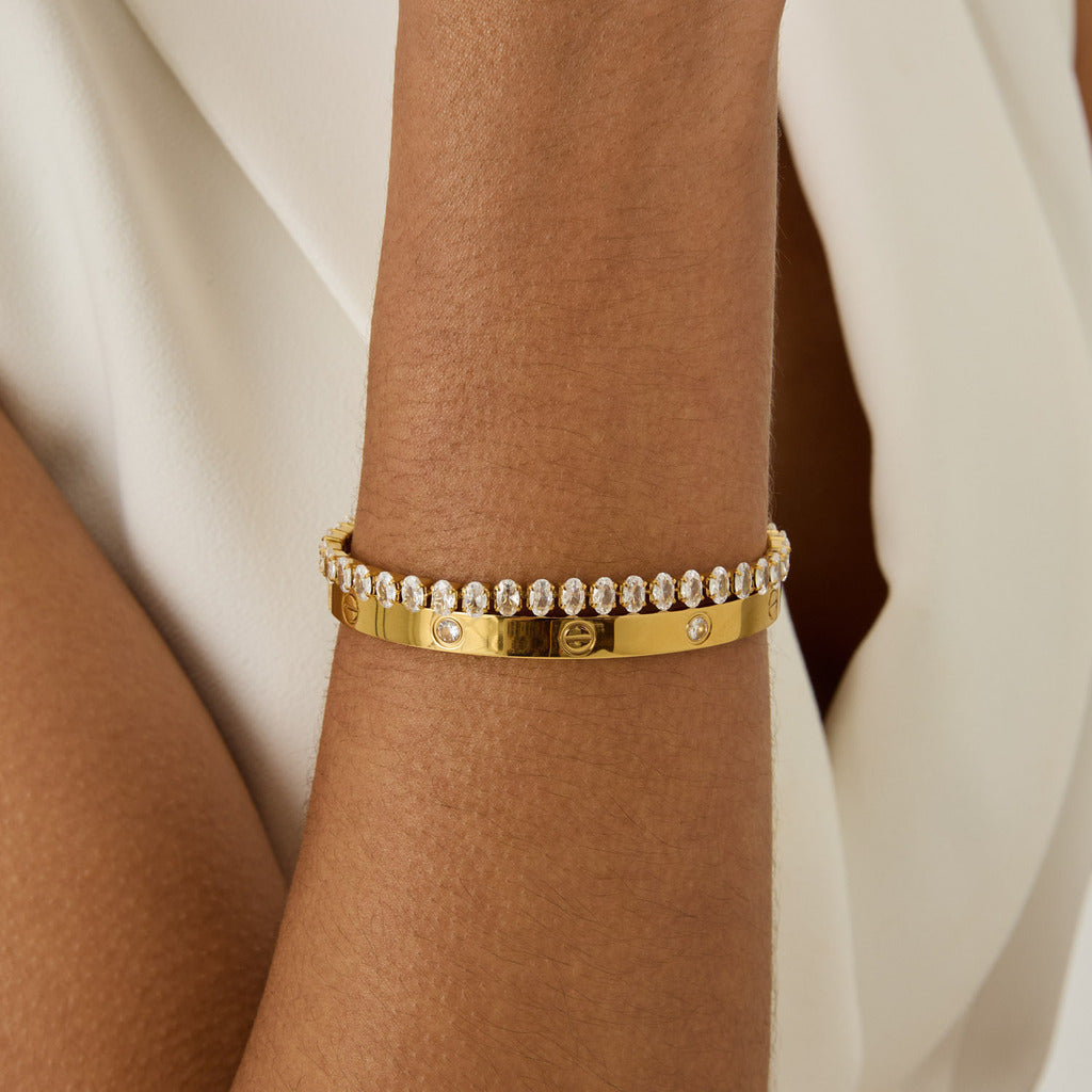 Pulseira Riviera Moderna Banhada em Ouro 18k
