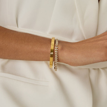 Pulseira Riviera Moderna Banhada em Ouro 18k