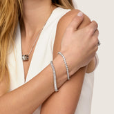Pulseira Riviera Retangular Banhada em Prata