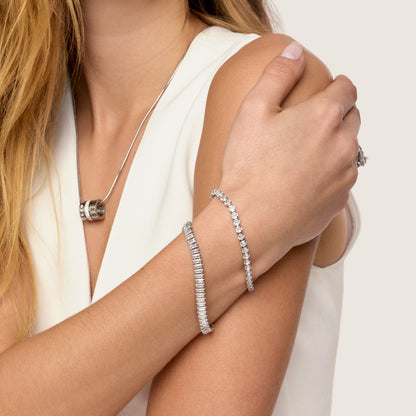 Pulseira Riviera Retangular Banhada em Prata