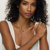 Pulseira Trevo Verde Banhada em Ouro 18k