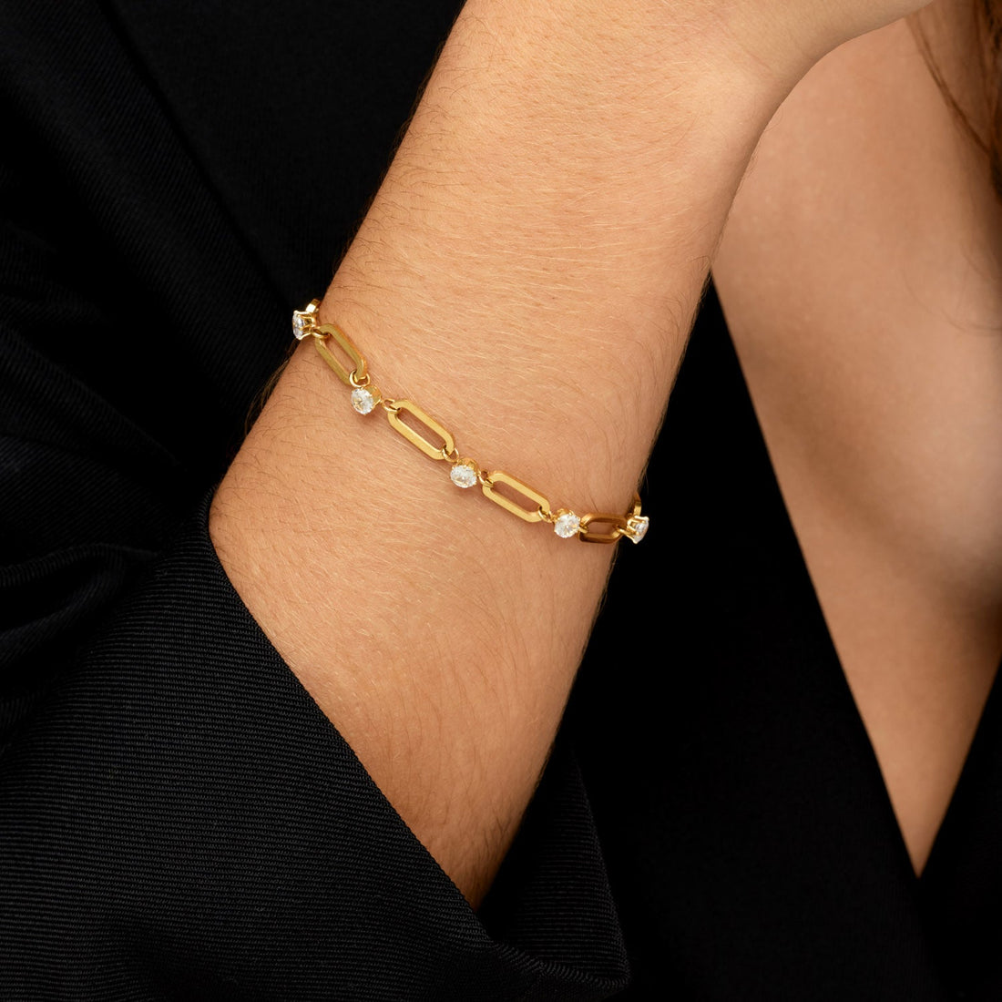Pulseira de Elos Glamour Banhada em Ouro 18k