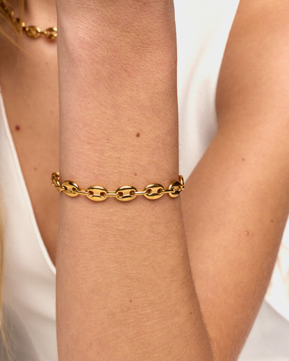 Pulseira de Elos Modernos Banhada em Ouro 18k