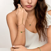 Pulseira de Mao Esmera Banhada em Ouro 18k