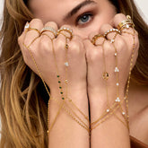 Pulseira de Mao Pontos Banhada em Ouro 18k