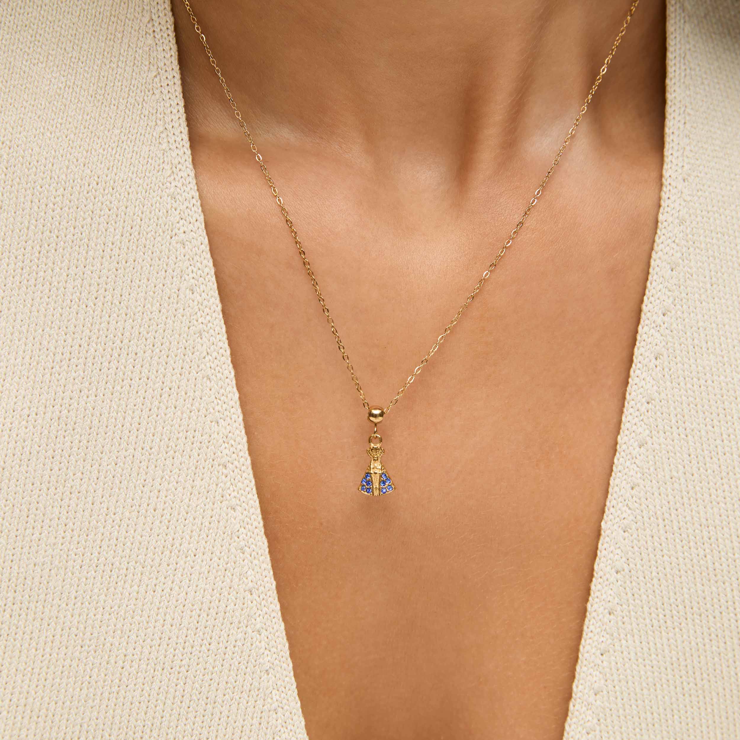 Pingente Nossa Senhora Aparecida Banhado em Ouro 18k