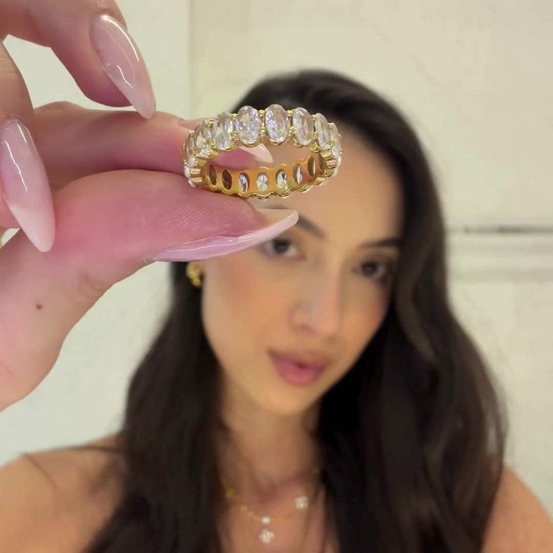 Anel Riviera Moderna Banhado em Ouro 18k